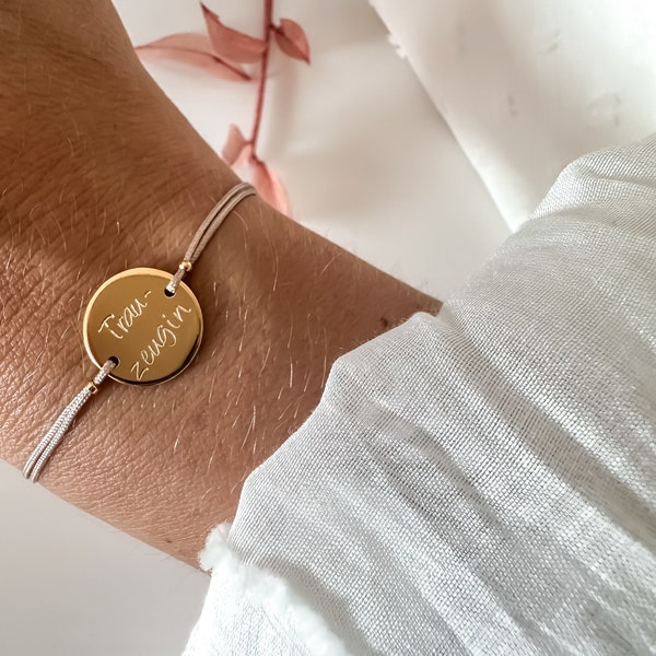 Maid of honor bracelet, gold silver rose, bridesmaid, godmother, initial, friendship bracelet, child's name, engraving, personalized, cursive