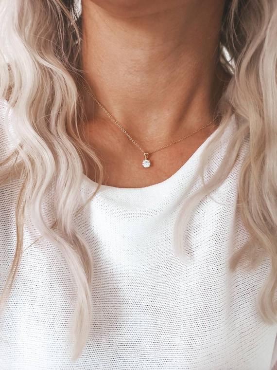 Delicate crystal necklace discount