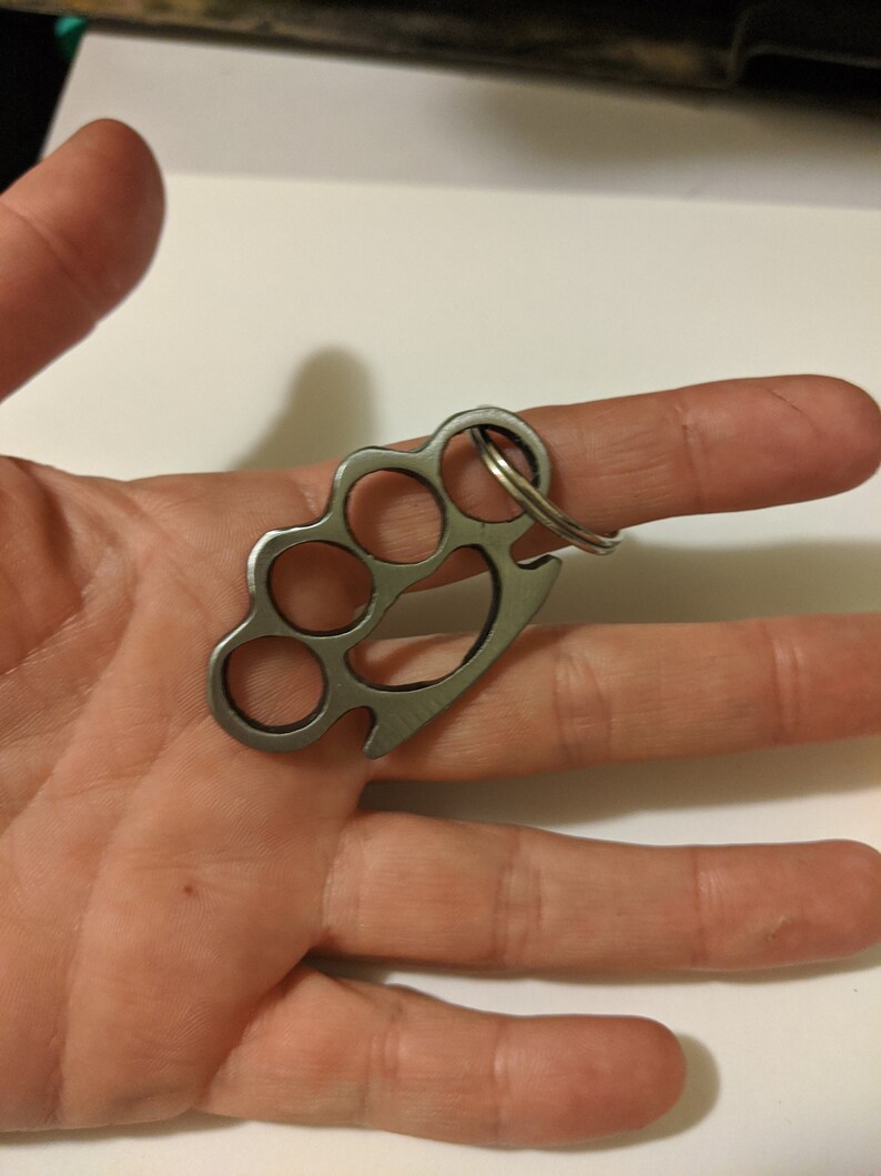 Brass Knuckles Keychain Etsy