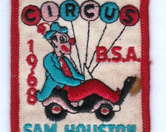 SHSTC Sam Houston Vintage Embroidered Iron On Patch 2.5” X 2.5”