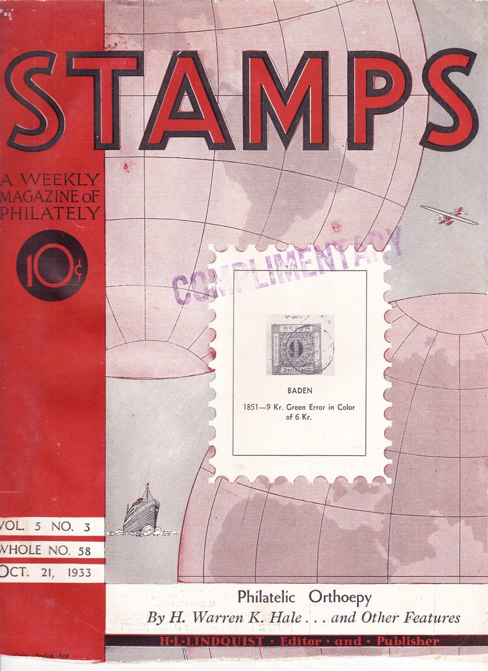 Stamps Weekly Magazine of Philately October 21 1933 Stamp Etsy