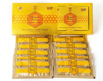 vip ROYAL HONEY Malaysia Organic - 12 Pack DIsplay - All Natural Raw Honey Sidr for Natural Energy Male Booster