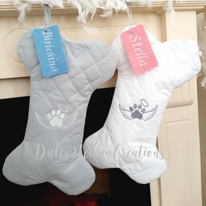 Dog Christmas Stocking, Personalized, Keepsake, Pet Memorial, Dog, Cat, Remembrance, Stocking Bone Dog Christmas, Mourning