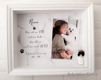 Photo frame & urn personalized, remembrance, dog deceased, loss, cat, mourning, pet memorial, memorial, cremation, pet