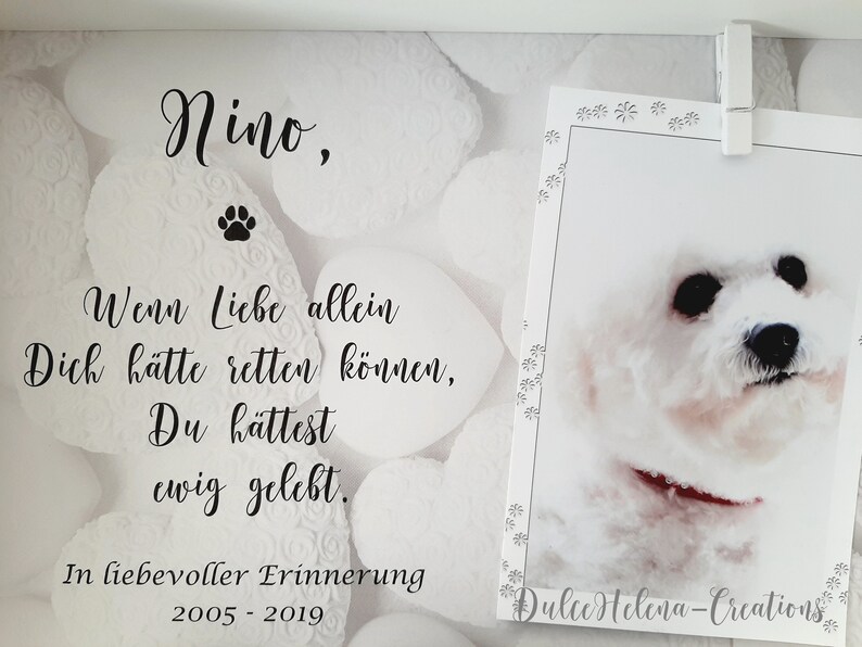 Cadre photo personnalisé mémoire souvenir chien décédé Etsy