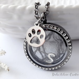 Medallion, animal hair, rhinestones, necklace, keepsake, mourning, animal hair jewelry, memory, dog deceased, cat, horse, pet memorial, animal fur