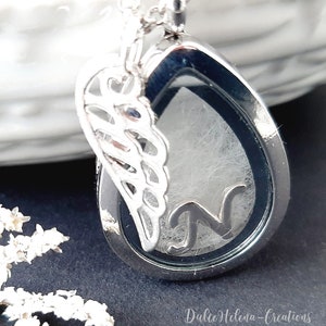 Pet Hair Locket Drop Necklace Keepsake Mourning Pet Hair Jewelry Memorial Dog Deceased Cat Horse Pet Memorial Animal Fur