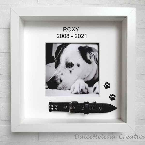 Fotorahmen Urne personalisiert, Andenken, Erinnerung, Hund verstorben, Kremierung, Halsband, Katze, Trauer, Pferd, Pet-Memorial,Einäscherung