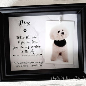 Personalized keepsake, photo frame, memory, dog deceased, loss, cat, mourning, urn, pet memorial, monument, cremation, pet