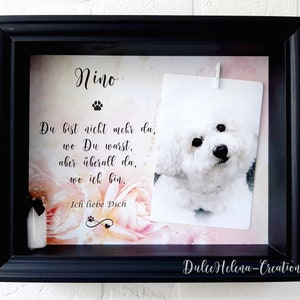 Fotorahmen & Urne personalisiert, Tierasche, Tierhaar, Andenken, Erinnerung, Hund verstorben, Katze, Trauer, Pet-Memorial, Einäscherung