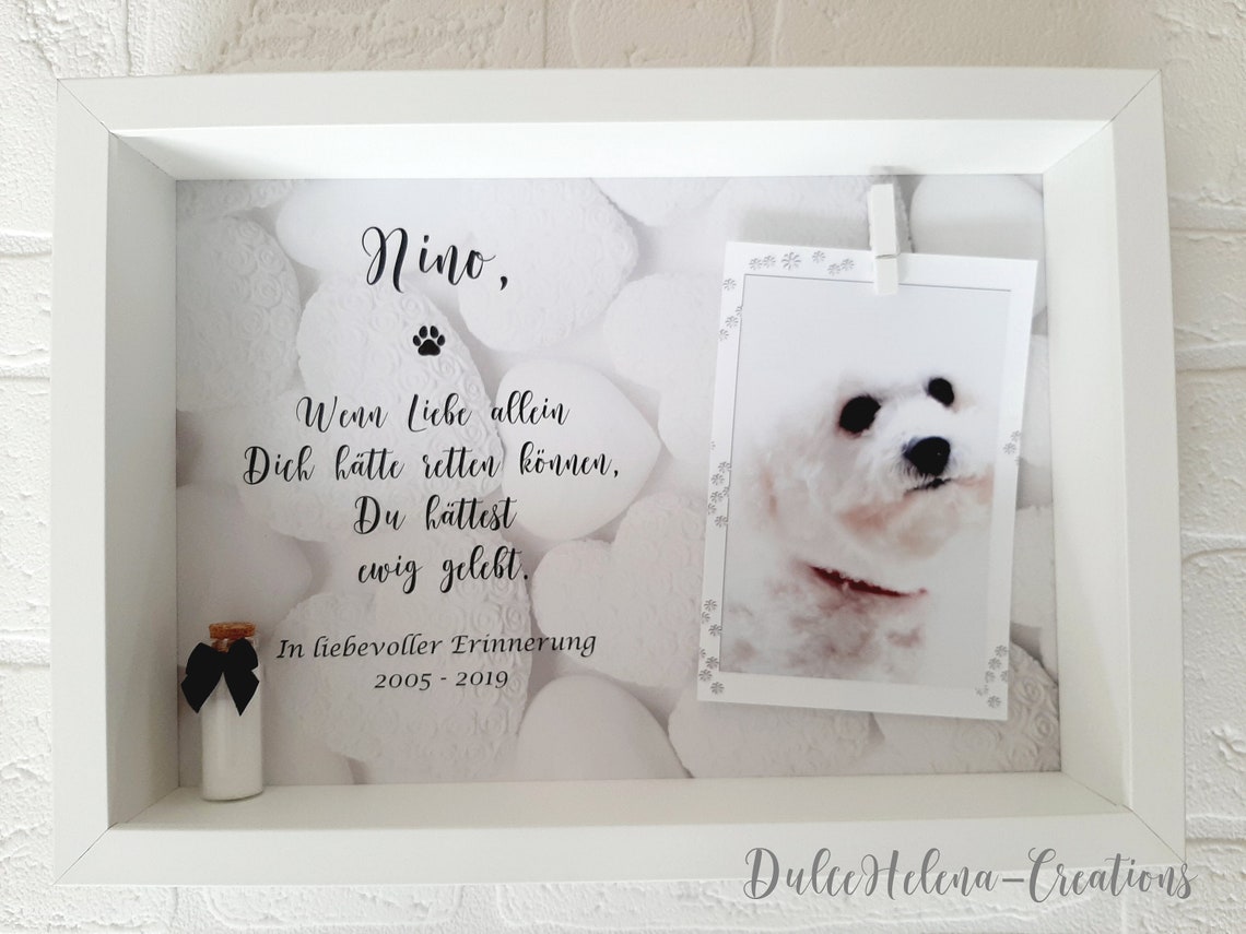 Cadre photo personnalisé mémoire souvenir chien décédé Etsy