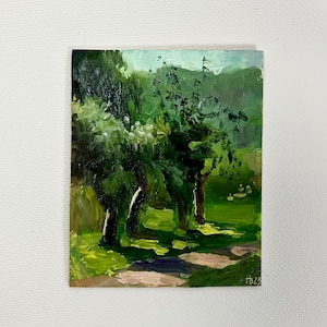 Original Oil Painting Small, Vintage Landscape, Painting on Canvas, Scenery