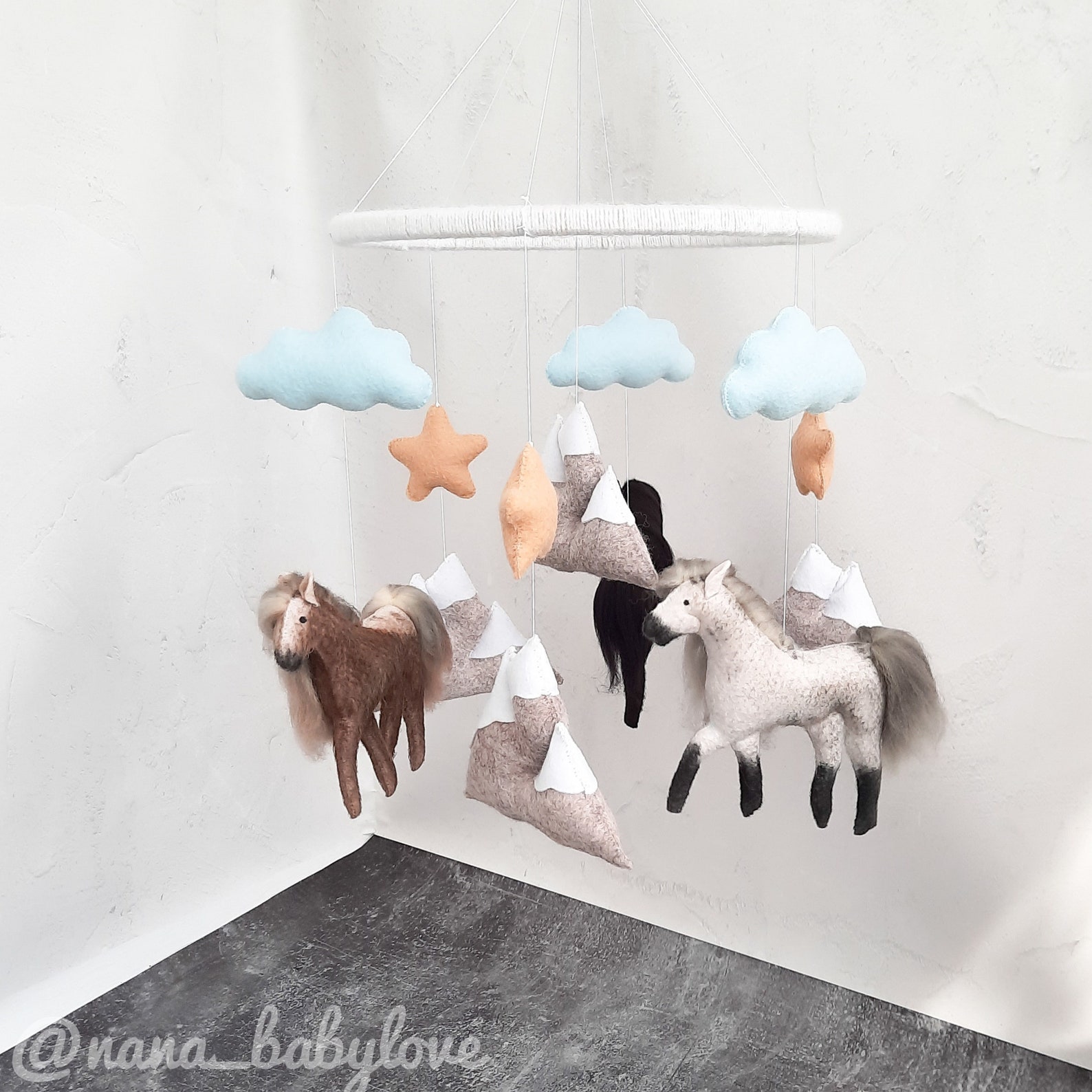 Horses Baby mobile Crib mobile horses Nursery decor Gift Etsy