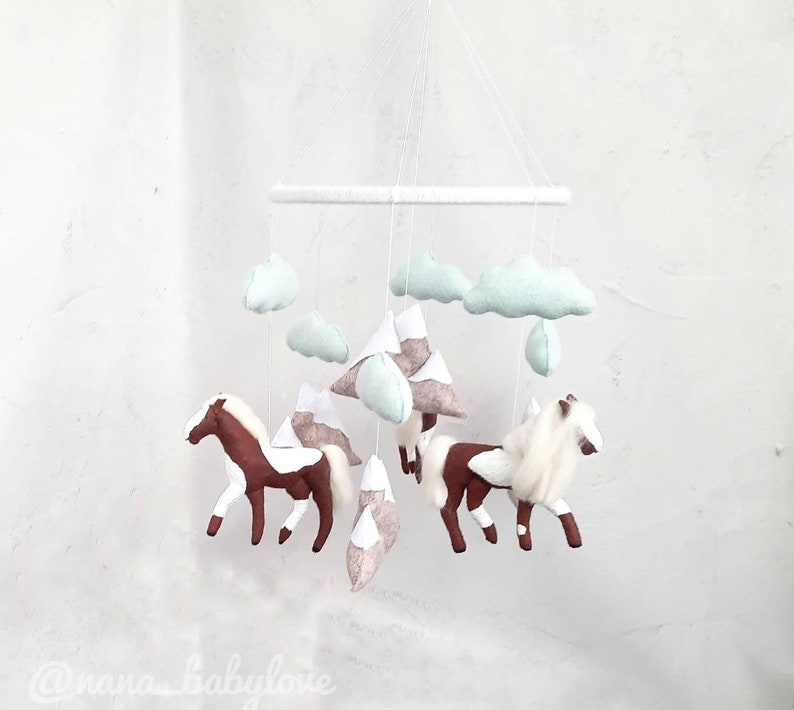 Horse Baby Mobile Baby Crib Mobile The Mountains Horse Etsy