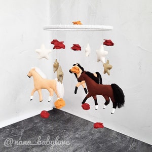 Horses  Baby mobile  Crib mobile horses  Nursery decor  Gift for baby  Crib mobile girl