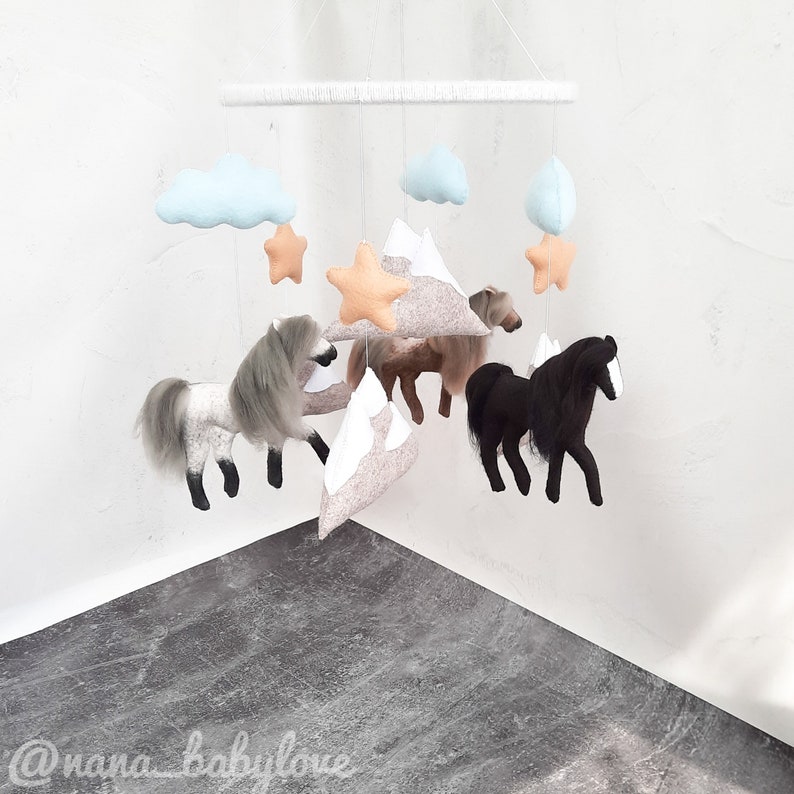 Horses Baby Mobile Crib Mobile Horses Nursery Decor Gift for Etsy