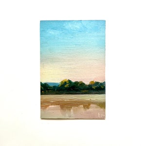 Original Oil Painting Small, Vintage Landscape, Painting on Canvas, Scenery