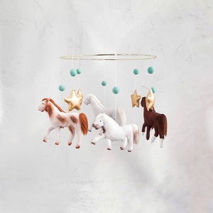 Horse baby mobile,  Horse nursery decor, Horse lover gifts couples, Wild horses,  Custom baby gift,  Eco friendly,  Personalized gift