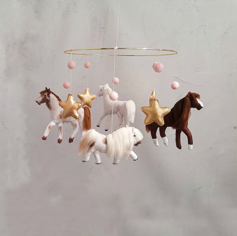 Horse Baby Mobile Horse Nursery Decor Horse Lover Gifts Etsy