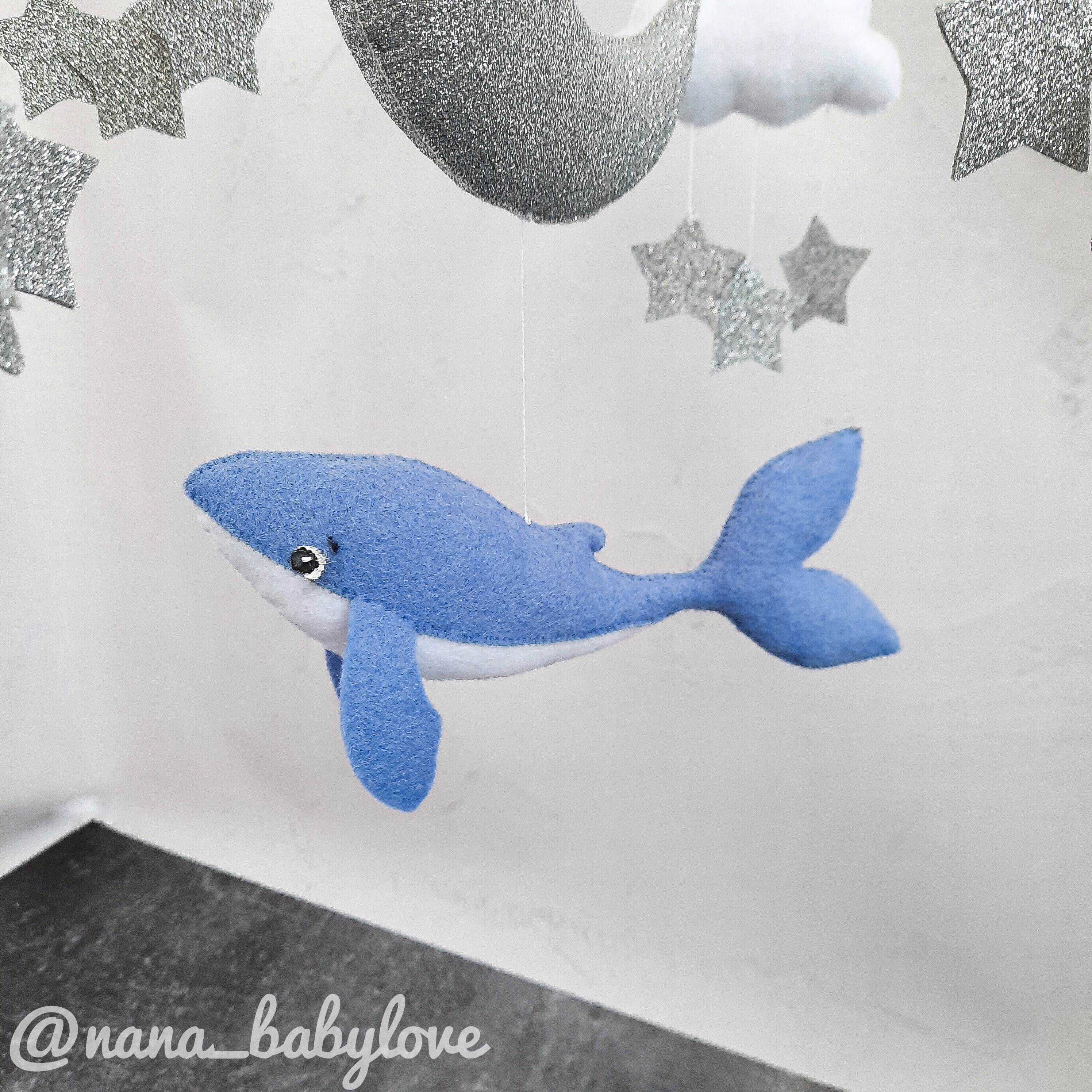 Blue Whale Mobile Crib Mobile Boys Ocean Mobile Nursery Etsy