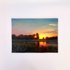Original Oil Painting Small, Vintage Landscape, Painting on Canvas, Scenery