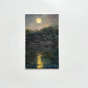 Original Oil Painting Small, Vintage Landscape, Painting on Canvas, Scenery