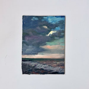 Original Oil Painting Small, Vintage Landscape, Painting on Canvas, Scenery, Miniature