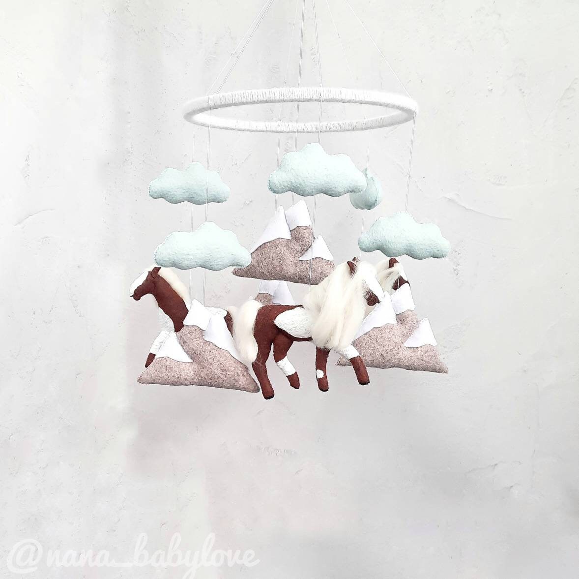Horse Baby Mobile Baby Crib Mobile The Mountains Horse Etsy