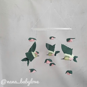 Hummingbird mobile nursery, bird decor, bird of paradise, baby blanket personalized girl hummingbird, baby mobile,  hum bird crib, blue bird