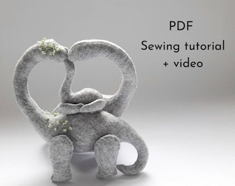 Dinosaur Sewing Pattern PDF, Felt Dino Tutorial with Video Guide
