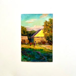 Original Oil Painting Small, Vintage Landscape, Painting on Canvas, Scenery