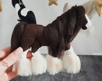 felt horse Toys horses Yellow horse Braun horses decoration decorative toying presents for baby gift girl gift boys