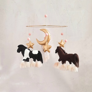 Horse baby mobile,  Horse nursery decor, Horse lover gifts couples, Wild horses,  Custom baby gift,  Eco friendly,  Personalized gift