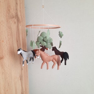 Custom order for Kc  Horses  Baby mobile  Crib mobile horses  Nursery decor  Gift for baby  Crib mobile girl