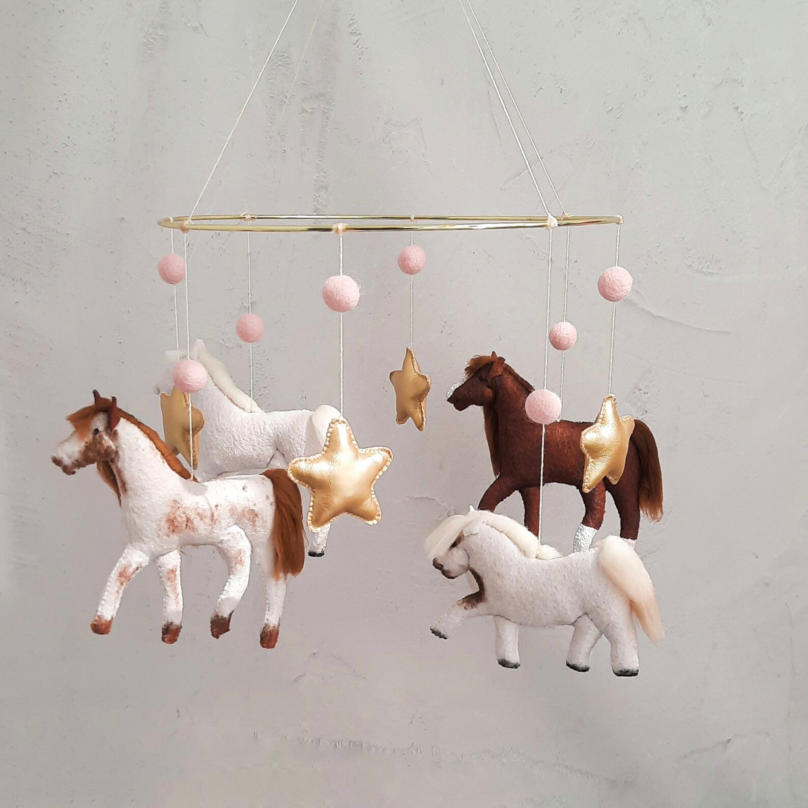 Horse Baby Mobile Horse Nursery Decor Horse Lover Gifts Etsy