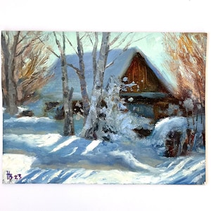 Original Oil Painting Small, Vintage Landscape, Painting on Canvas, Scenery