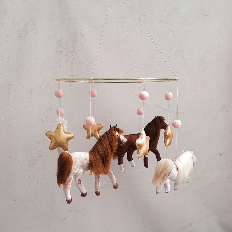 Horse Baby Mobile Horse Nursery Decor Horse Lover Gifts Etsy
