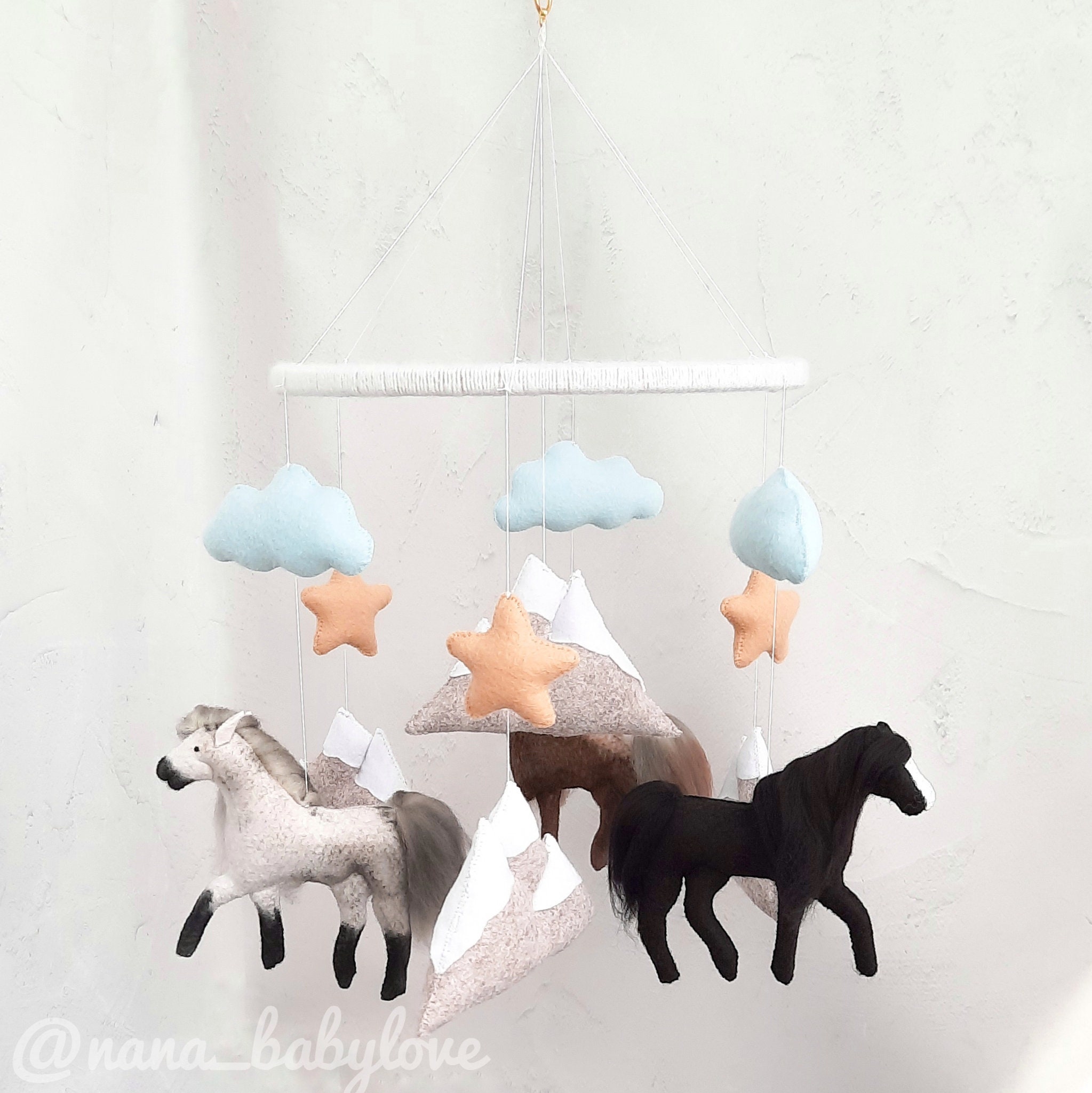 Horses Baby mobile Crib mobile horses Nursery decor Gift Etsy