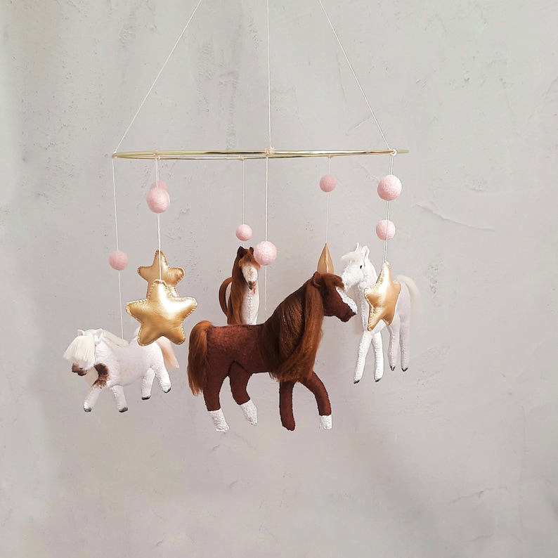 Horse Baby Mobile Horse Nursery Decor Horse Lover Gifts Etsy