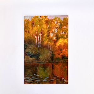 Original Oil Painting Small, Vintage Landscape, Painting on Canvas, Scenery