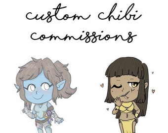custom digital character, OC, sona, dungeons & dragons chibi commission!