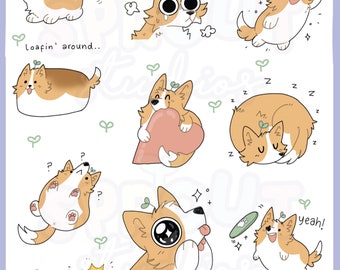 sprout the corgi sticker sheets! 6x4 inch