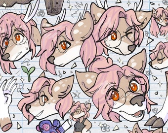 Aangepaste schetspagina Fursona Furry Commission