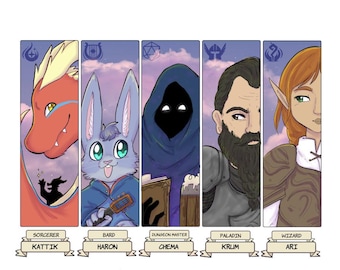 Dungeons & Dragons tekengroep illustratie kunst! (inclusief dungeon master!)