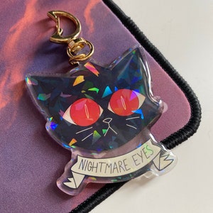 PREORDER - nightmare eyes! / trash mammal! - night in the woods acrylic double sided keychain