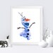 Olaf Print Olaf Frozen Printable Olaf Watercolor Painting | Etsy
