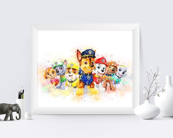 Paw Patrol Group Printable Paw Patrol Watercolor Paw Patrol | Etsy