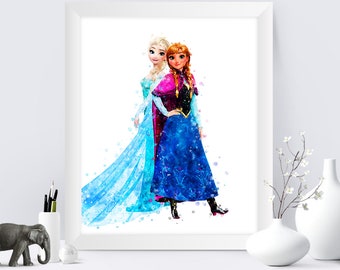アナと雪の女王2 水彩画 印刷可能 プリンセス アナとエルサ プリント