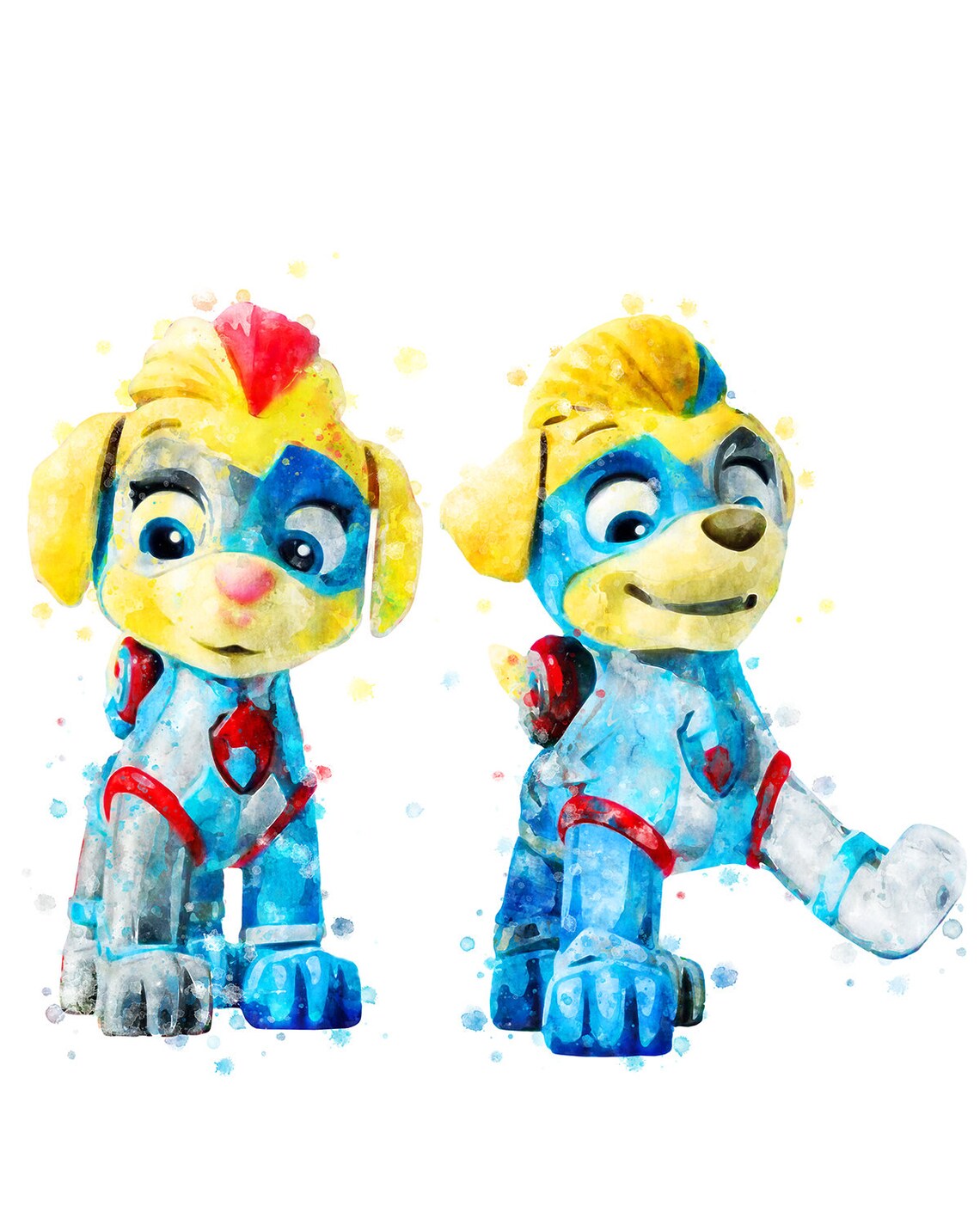 Paw Patrol Print Mighty Pups Tuck and Ella Printable Poster | Etsy