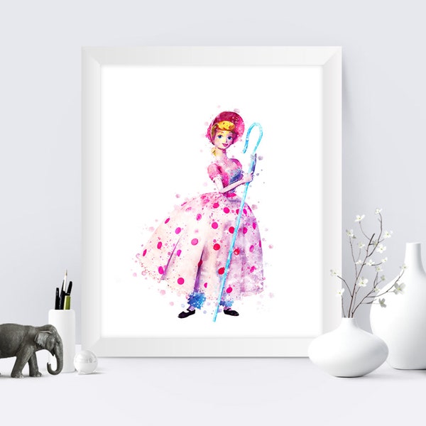 Bo Peep Art Print Toy Story Printable Pixar Poster Toy Story Bo Peep Watercolor Toy Story Decor Wall Hanging Gift Digital Prints